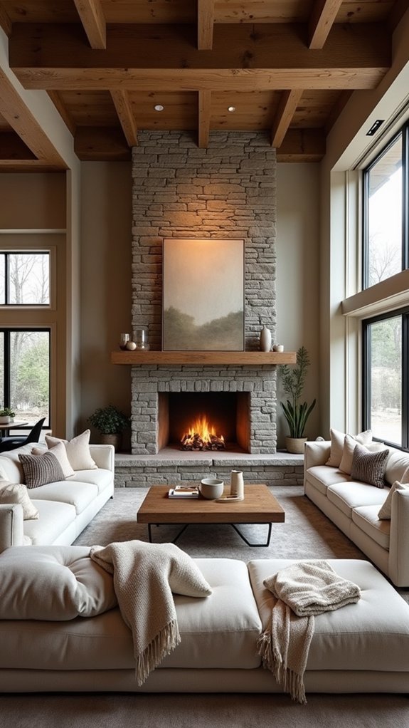 warm inviting fireplace centerpiece