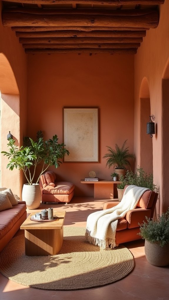 warm lighting enhances terracotta