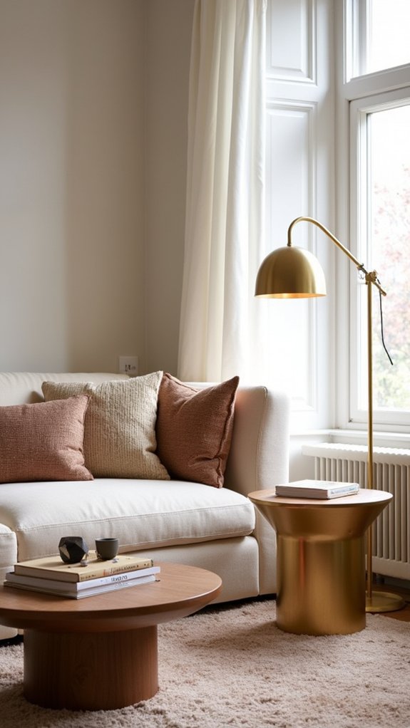 warm metallic accents elevate