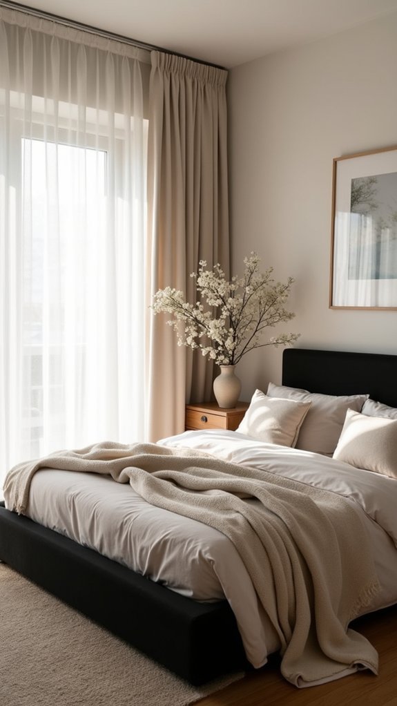 warm neutrals with black