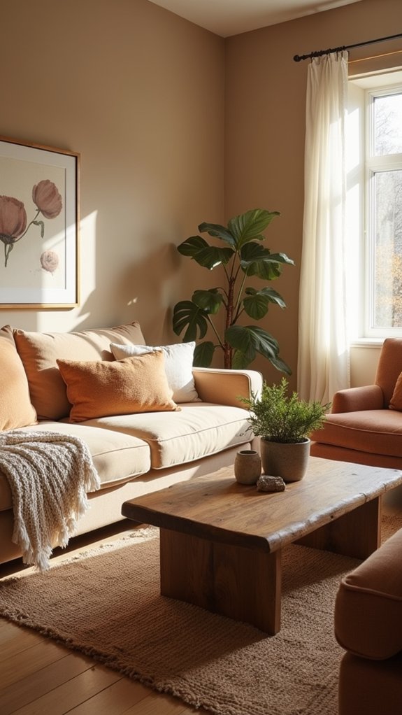 warm taupe living room retreat