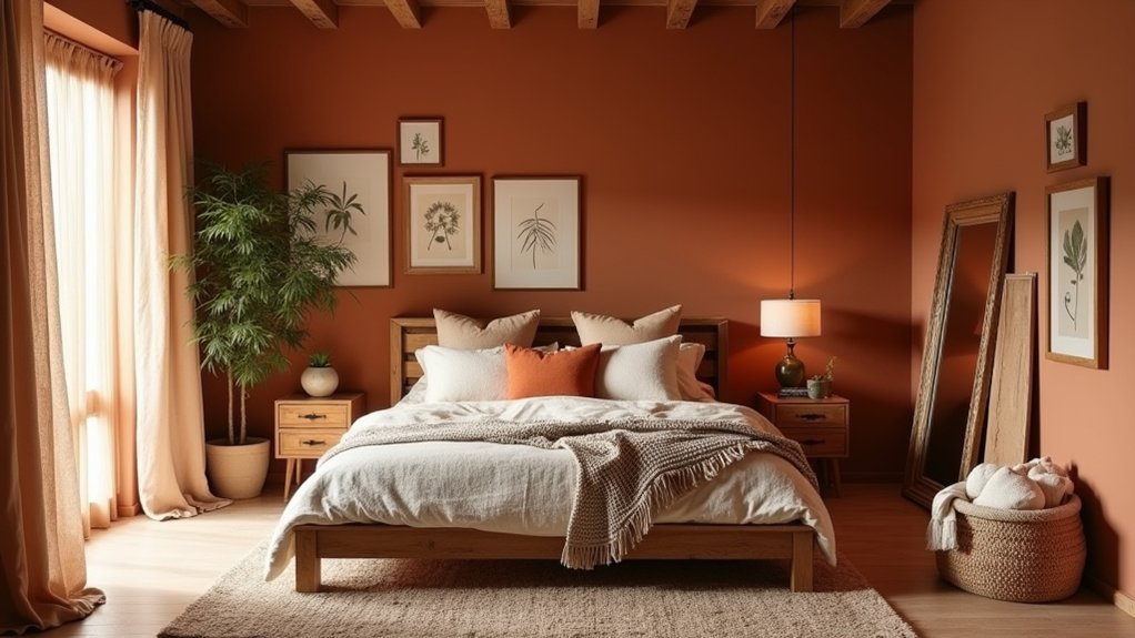 24 Cozy Terracotta Bedroom Ideas With Warm Character warm terracotta bedroom designs