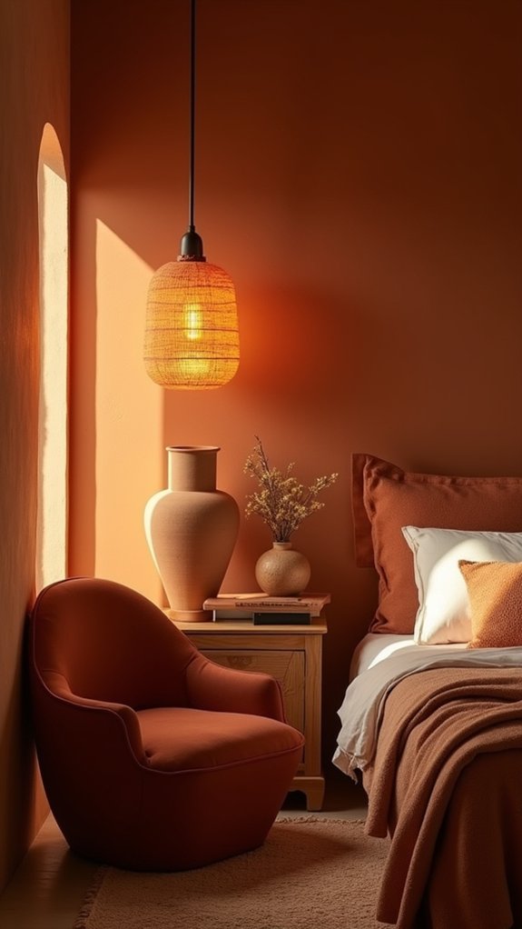 warm terracotta lamps ambiance