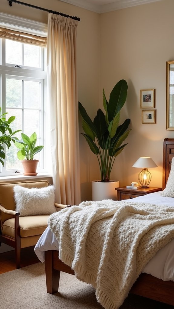 warm textiles and decor