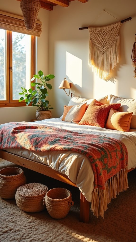 woven baskets enhance decor