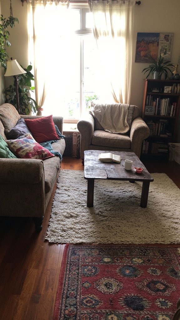 area rugs define spaces