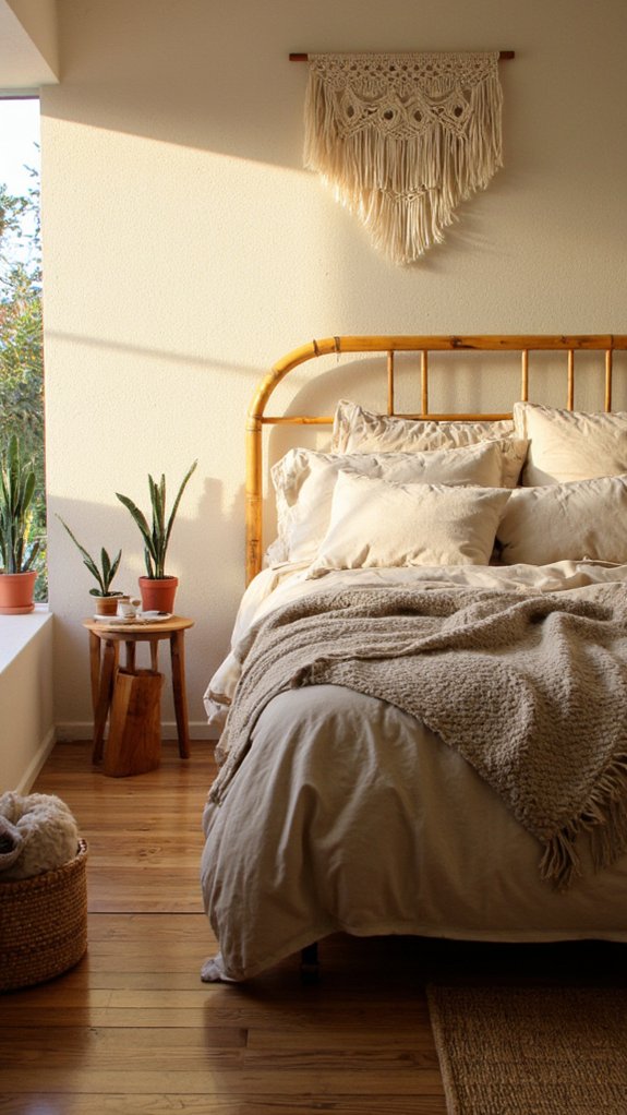 bamboo headboard for minimalism