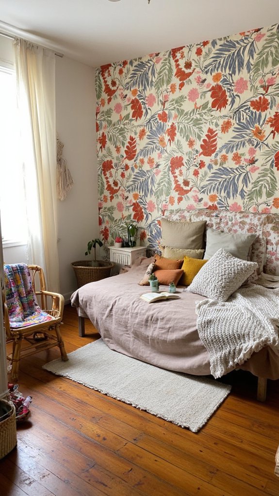 boho wallpaper statement wall