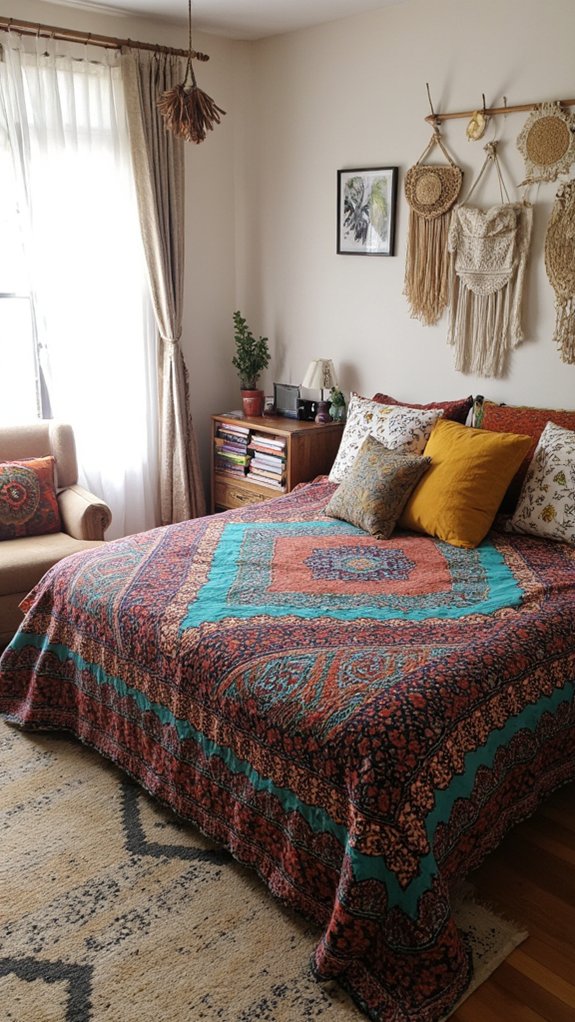 bold bedspread transforms sanctuary