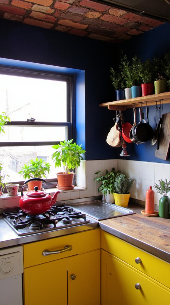 bold color kitchen accents