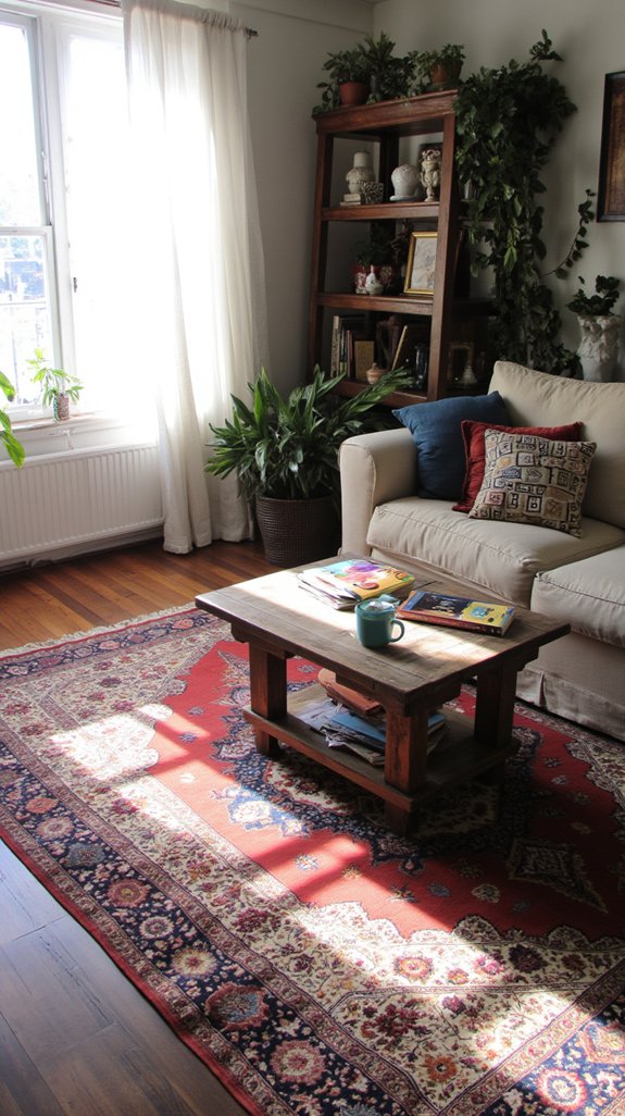 bold patterned statement rug