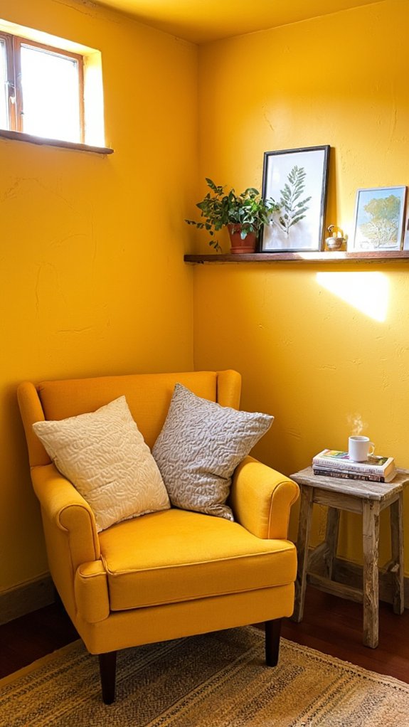 bright yellow basement transformation