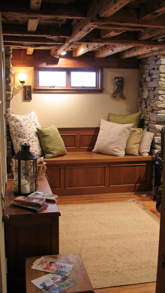 built in benches with storage