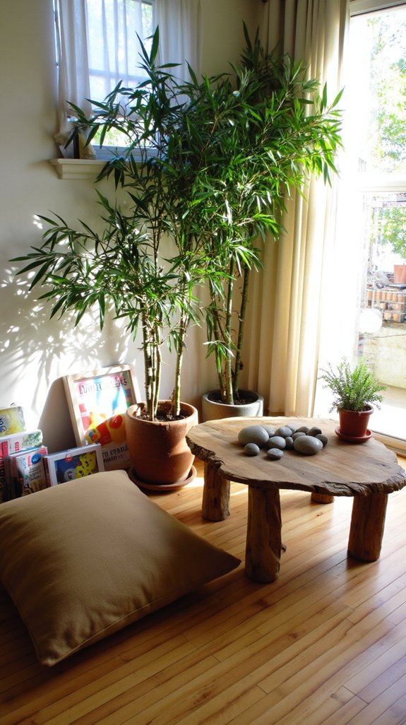 calming bamboo stone arrangement