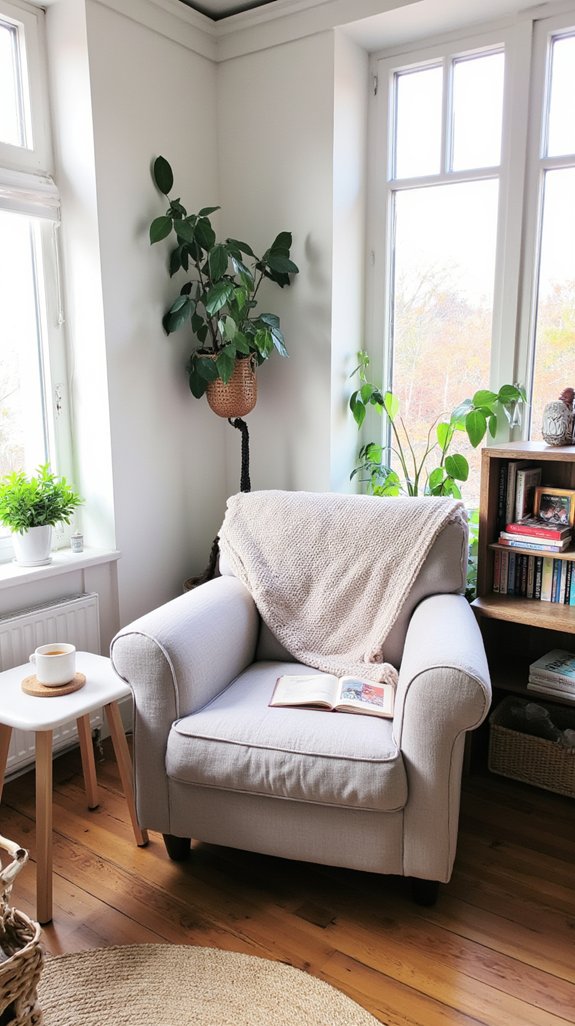 calming minimalist reading space