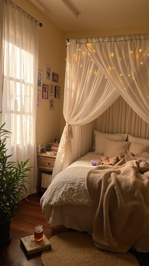 canopy bed adds romance