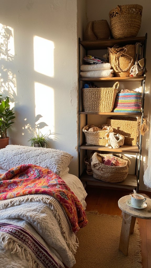 chic woven basket storage