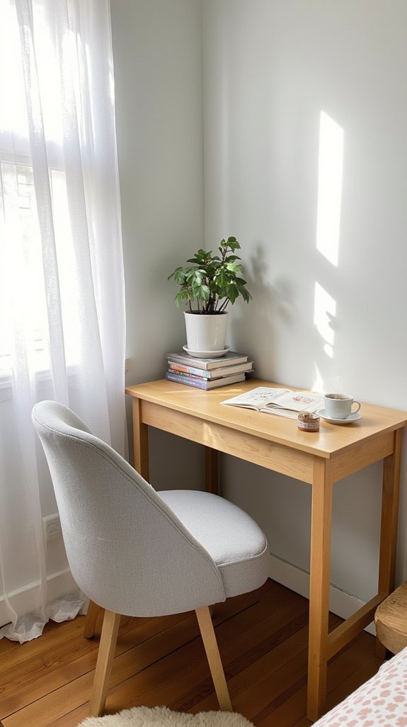 clutter free minimalist reading area