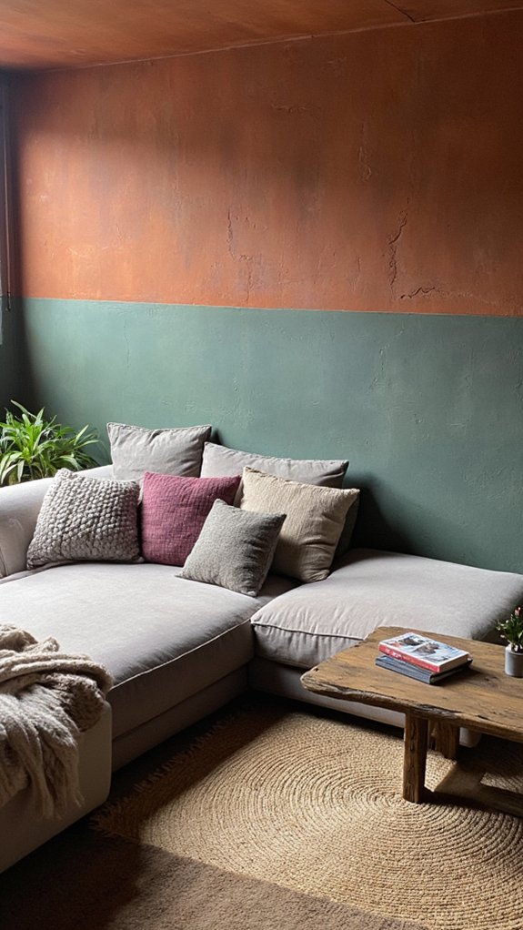 colored concrete accent walls