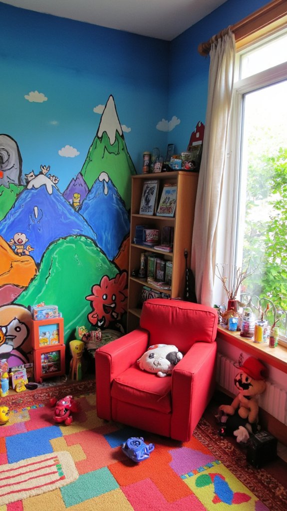 colorful gaming wall murals