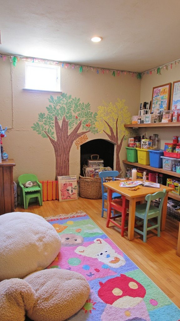 colorful organized kids playroom