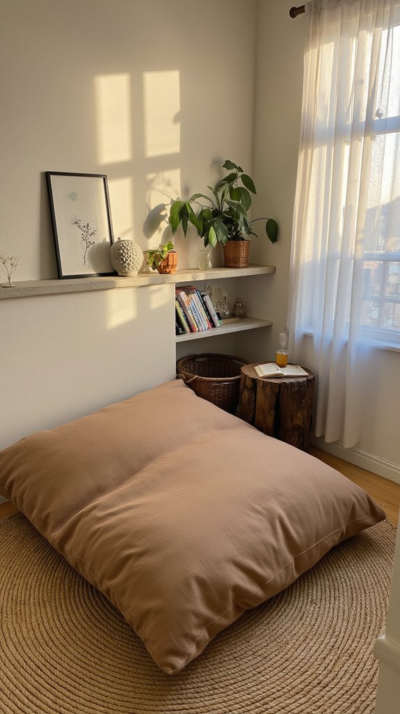 comfortable minimalist reading nook