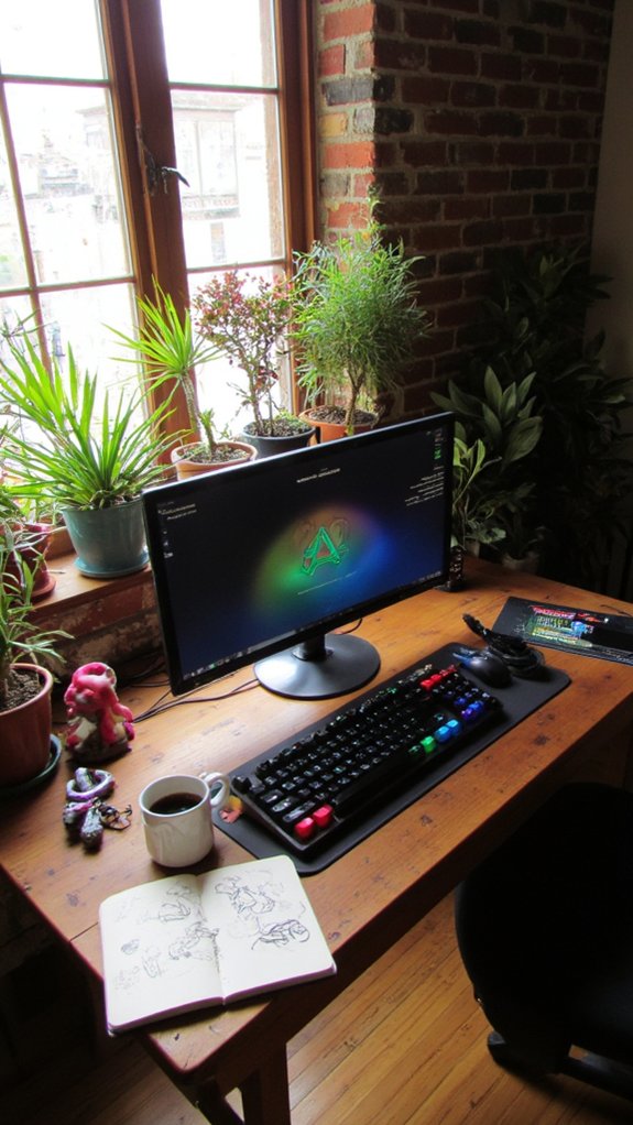 comfortable organized gaming setup