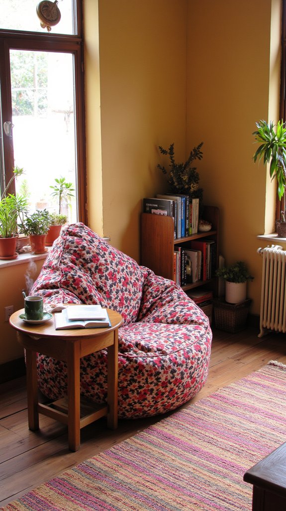 comfortable playful reading nook