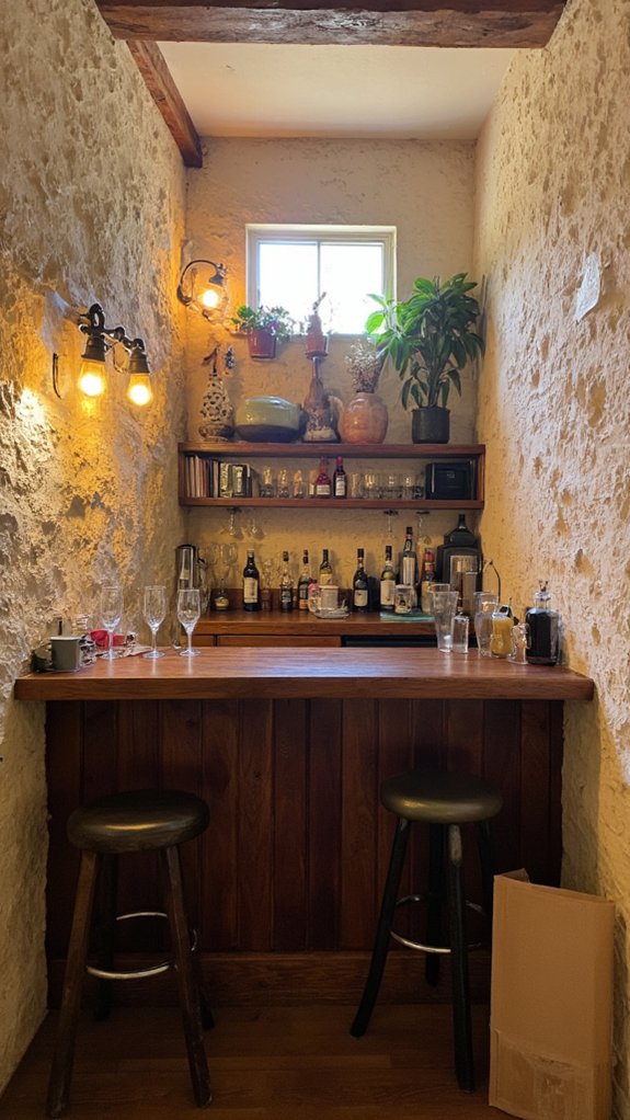 convenient basement wet bar