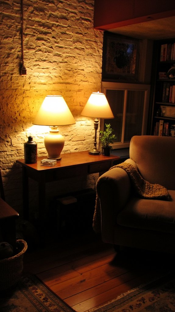 cozy ambiance with table lamps
