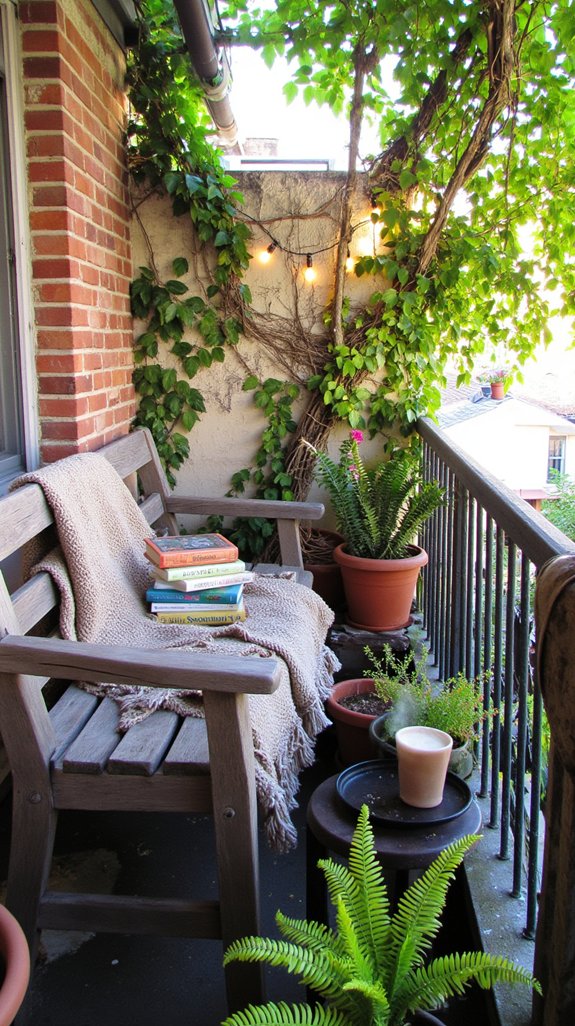 cozy balcony reading retreat