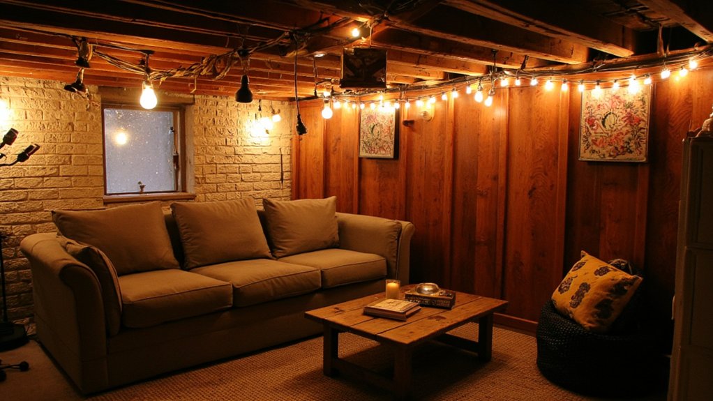 cozy basement lighting ideas