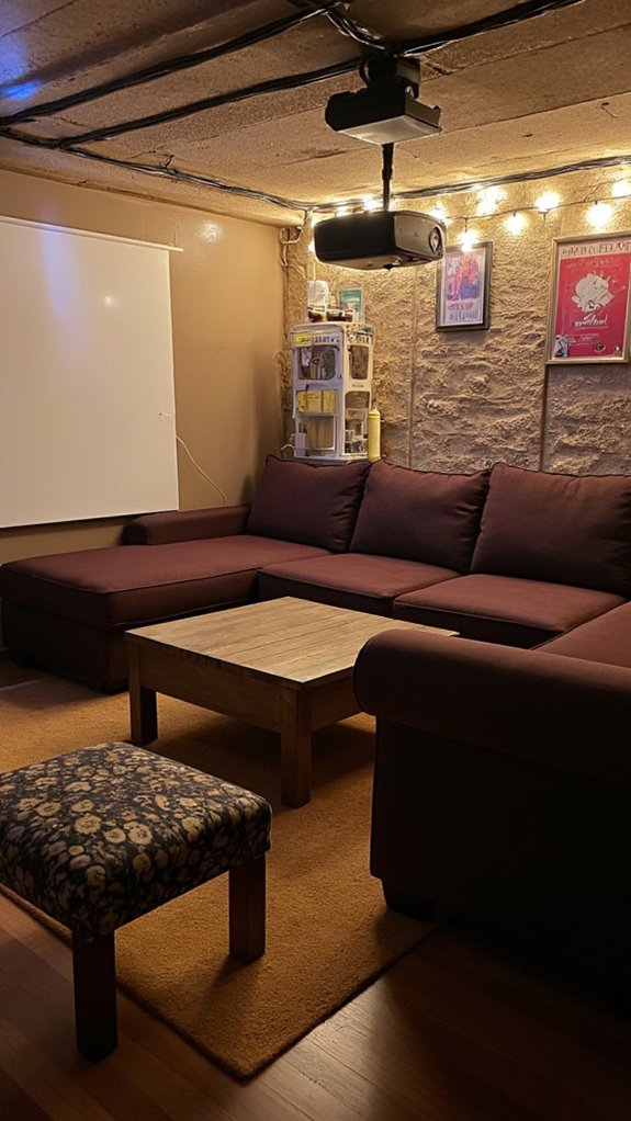 cozy basement movie nights