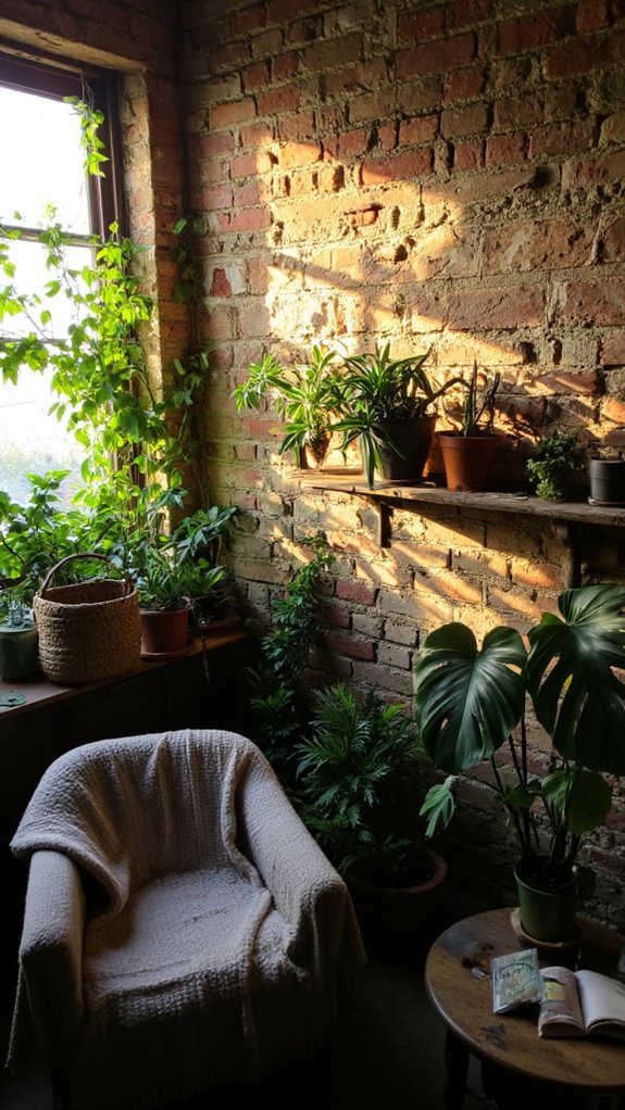cozy basement plant decor