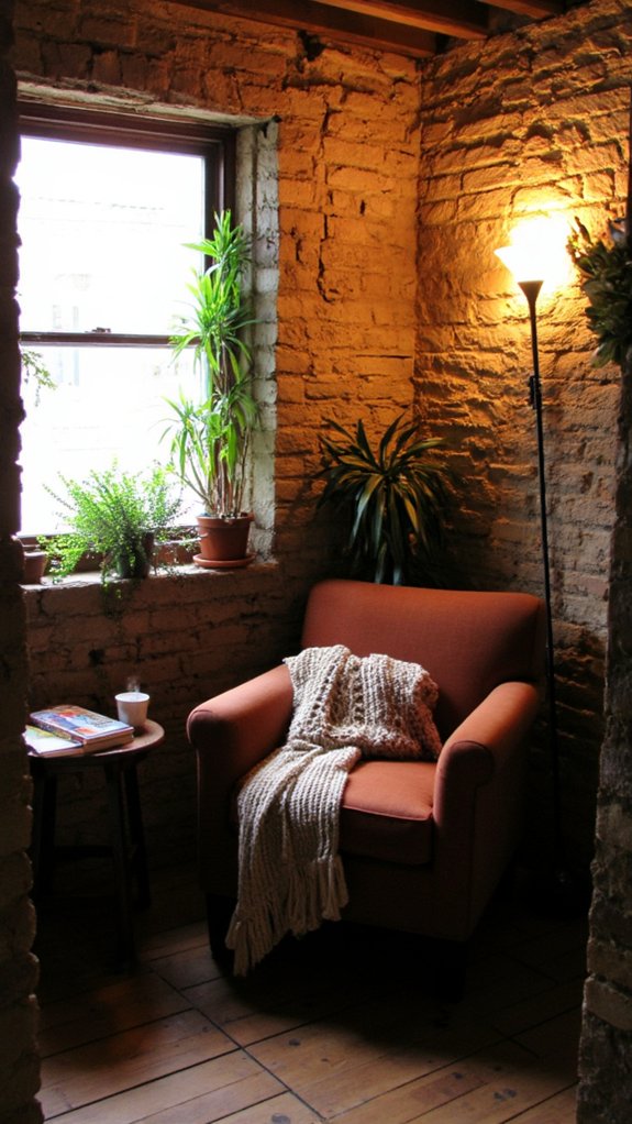 cozy basement reading nook