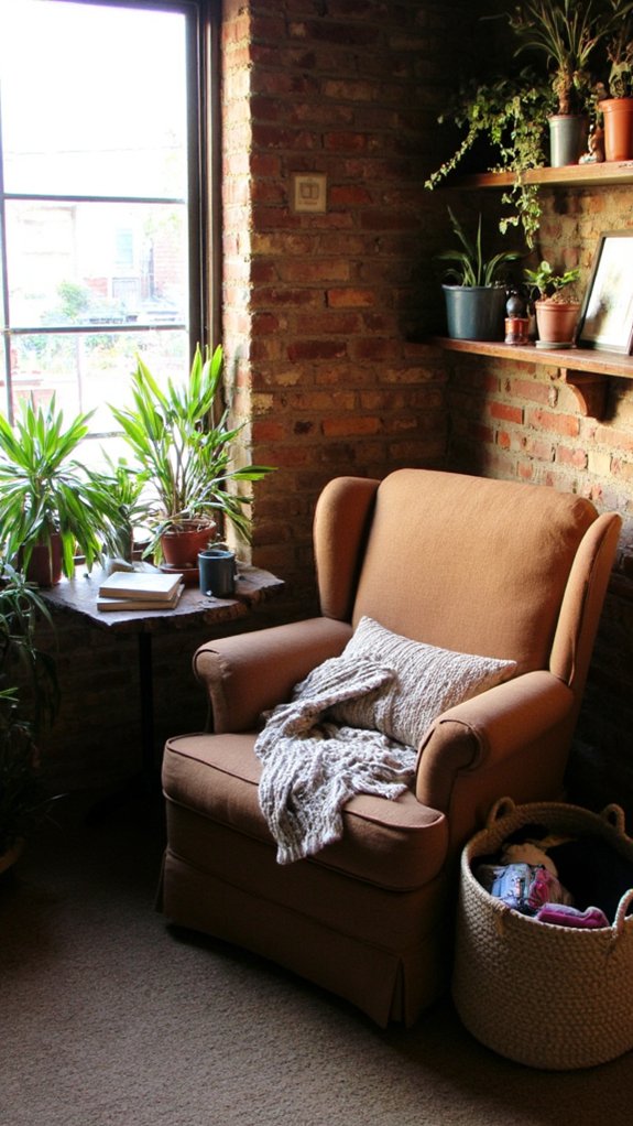 cozy basement reading nook