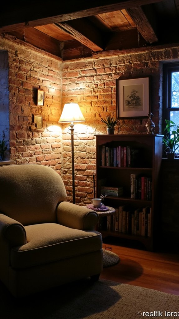 cozy basement reading nook