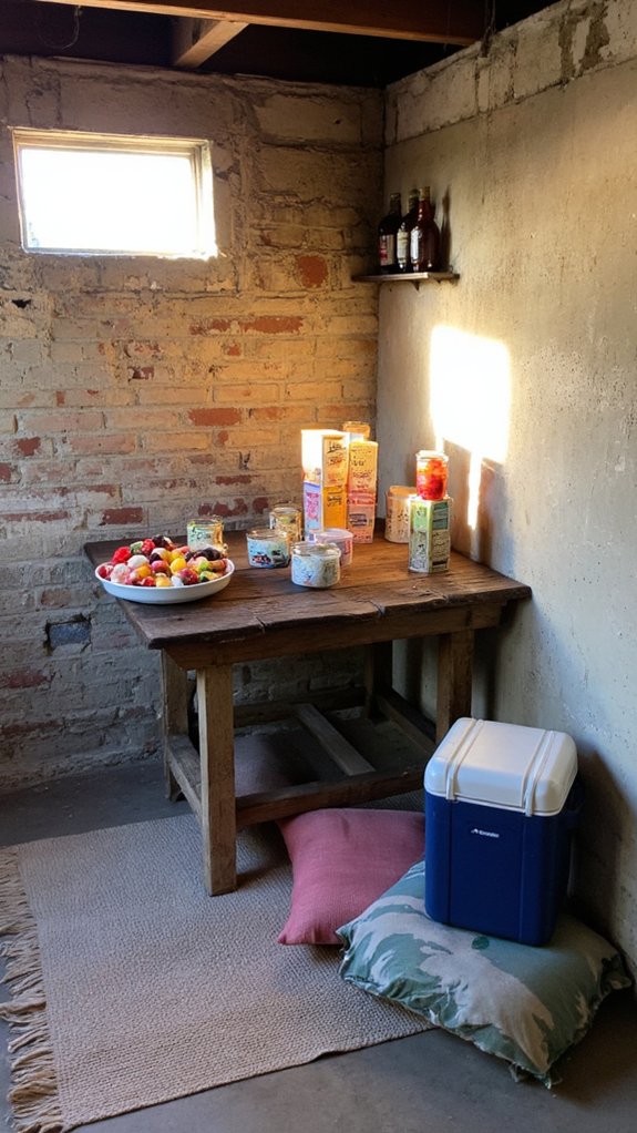 cozy basement snack station