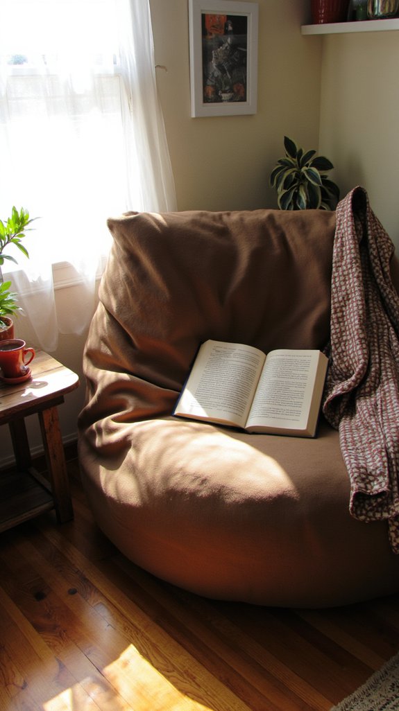 cozy bean bag seating