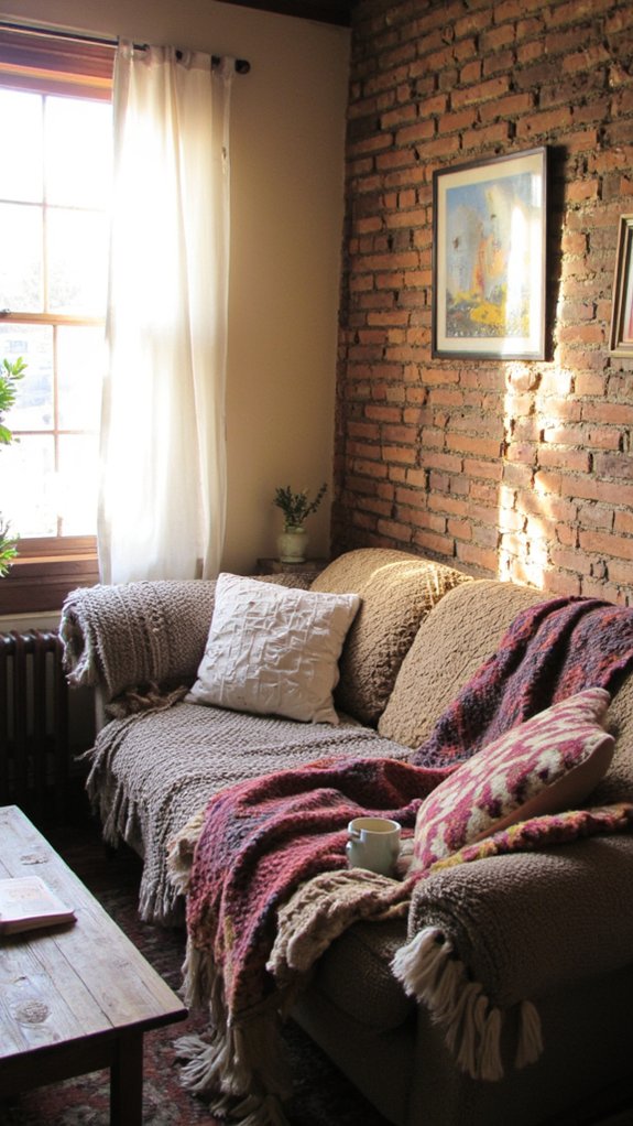 cozy blankets and cushions