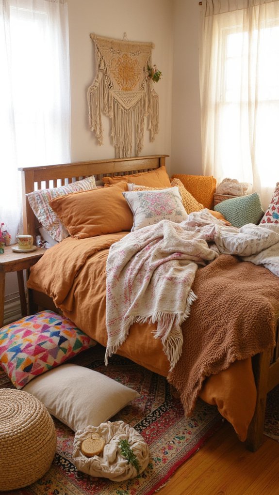 cozy bohemian bedding selection