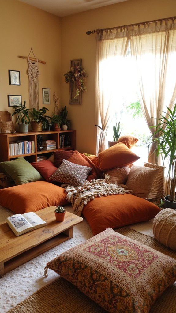 cozy boho floor cushions