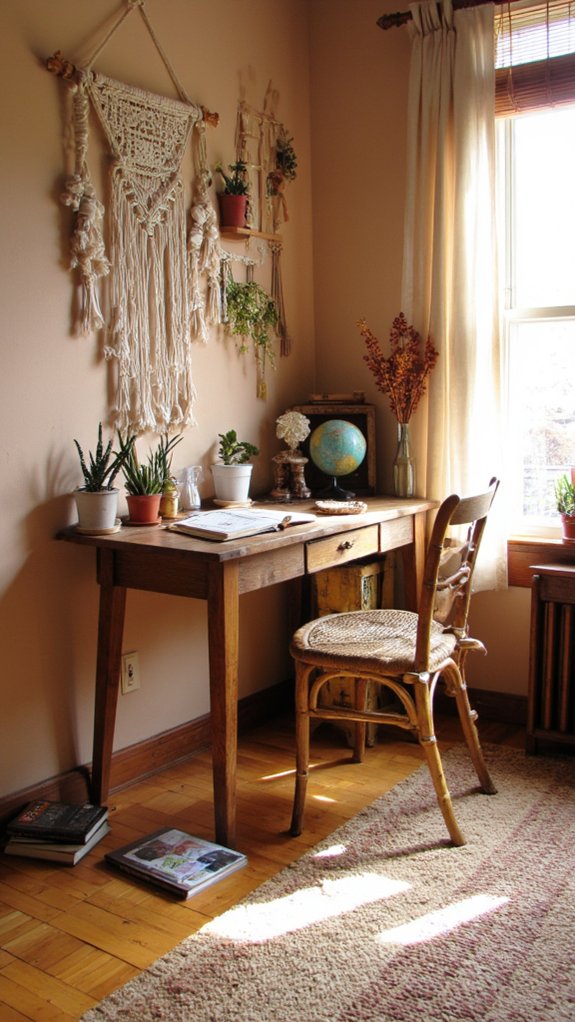 cozy boho workspace design