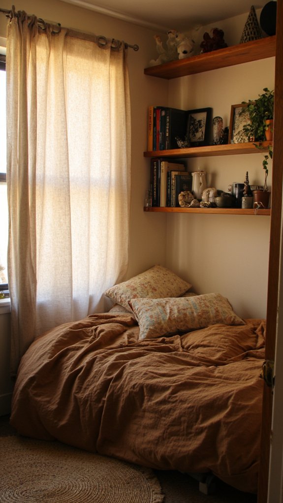 cozy built in sleeping nook