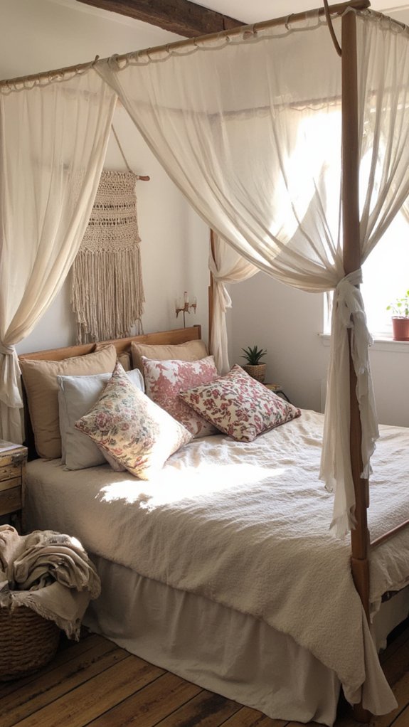 cozy canopy with draped fabrics