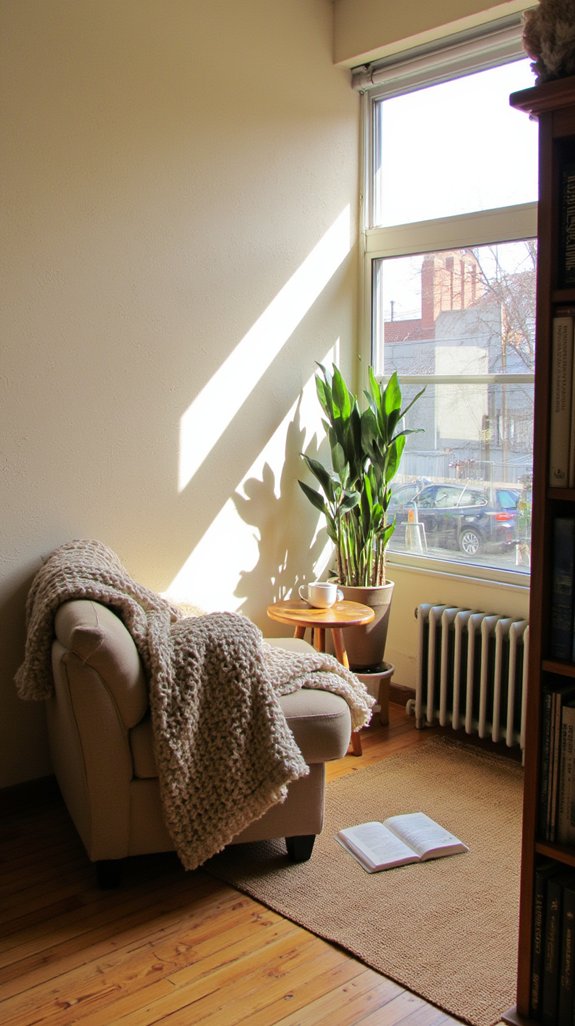 cozy chair warm blankets