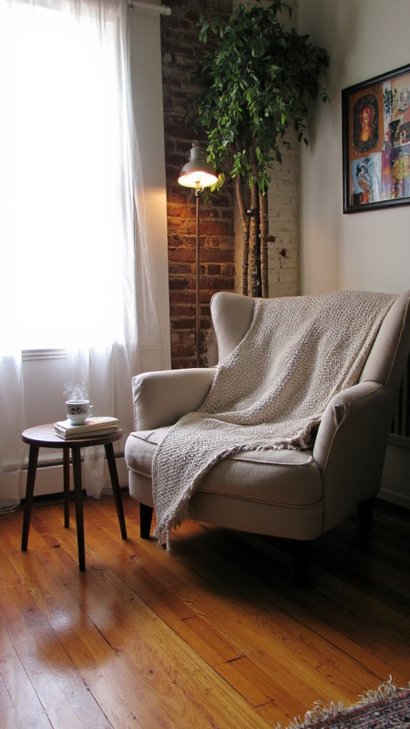 cozy chair warm lighting