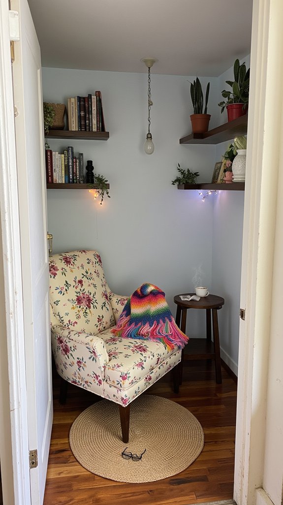 cozy closet reading nook