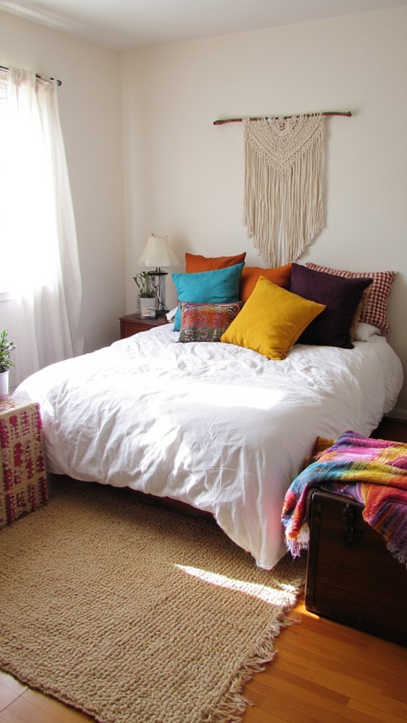 cozy colorful accent decor