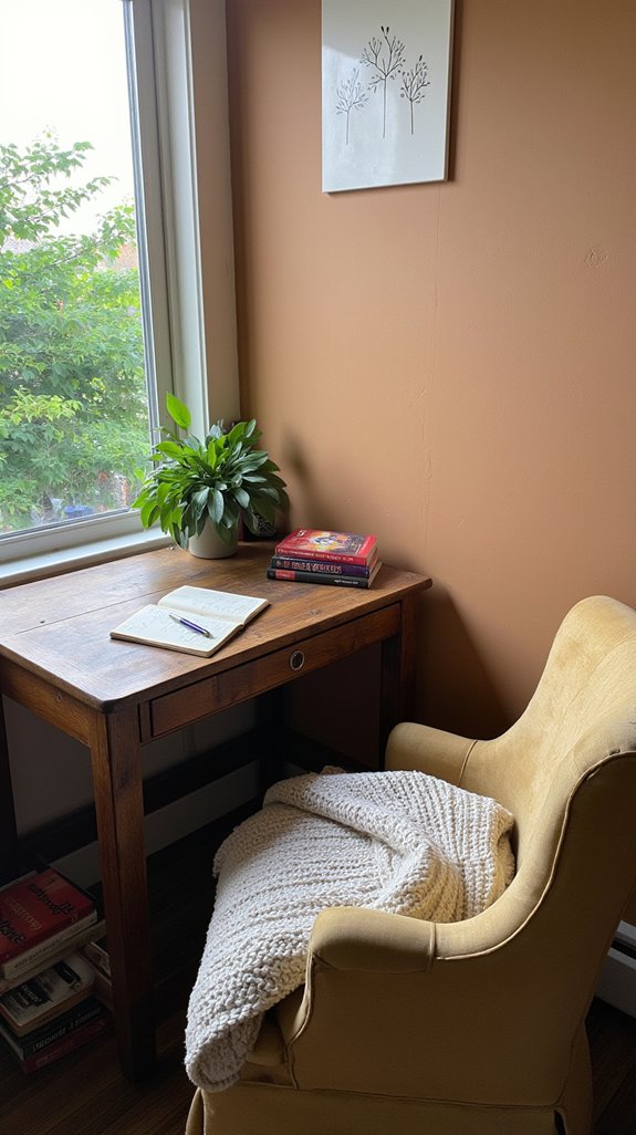 cozy compact journaling space